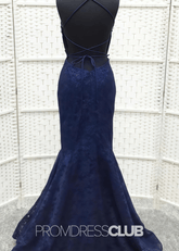 Ida |Long Navy Blue Prom Dresses Store With Backless Strapless Mermaid Lace - Price #price_variant_lowest# - Navy Blue - PromDressClub